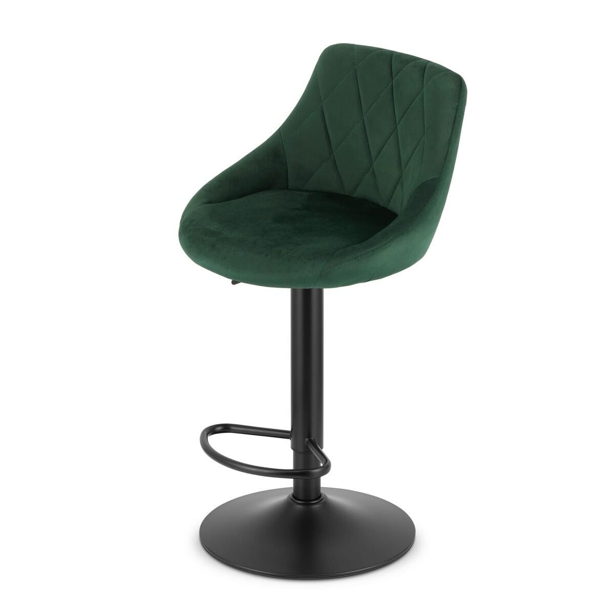 Scaun de bucatarie/bar, Artool, Kast, rotativ, catifea, verde si negru, 45.5x49x85-105 cm — imaginea 4