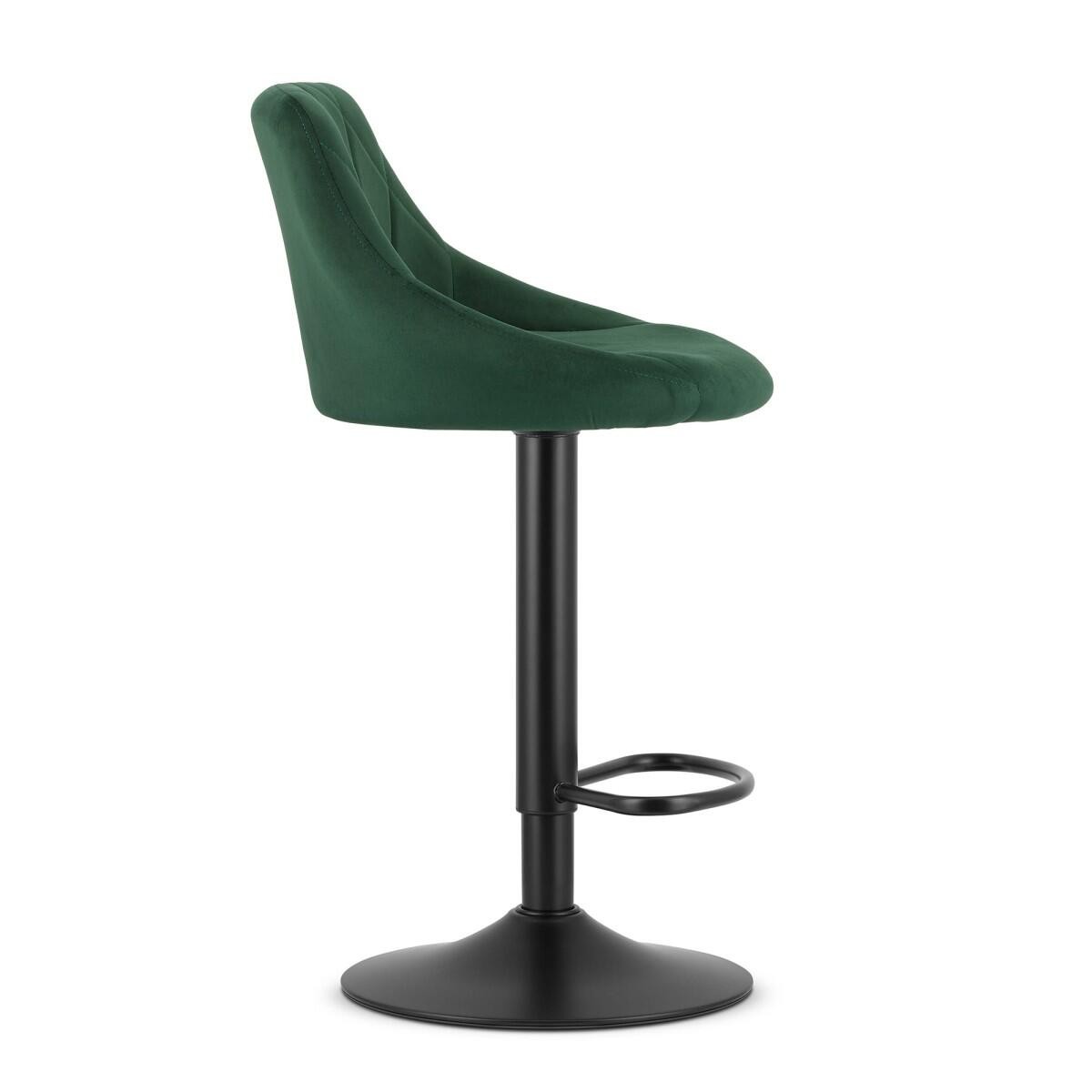 Scaun de bucatarie/bar, Artool, Kast, rotativ, catifea, verde si negru, 45.5x49x85-105 cm — imaginea 5
