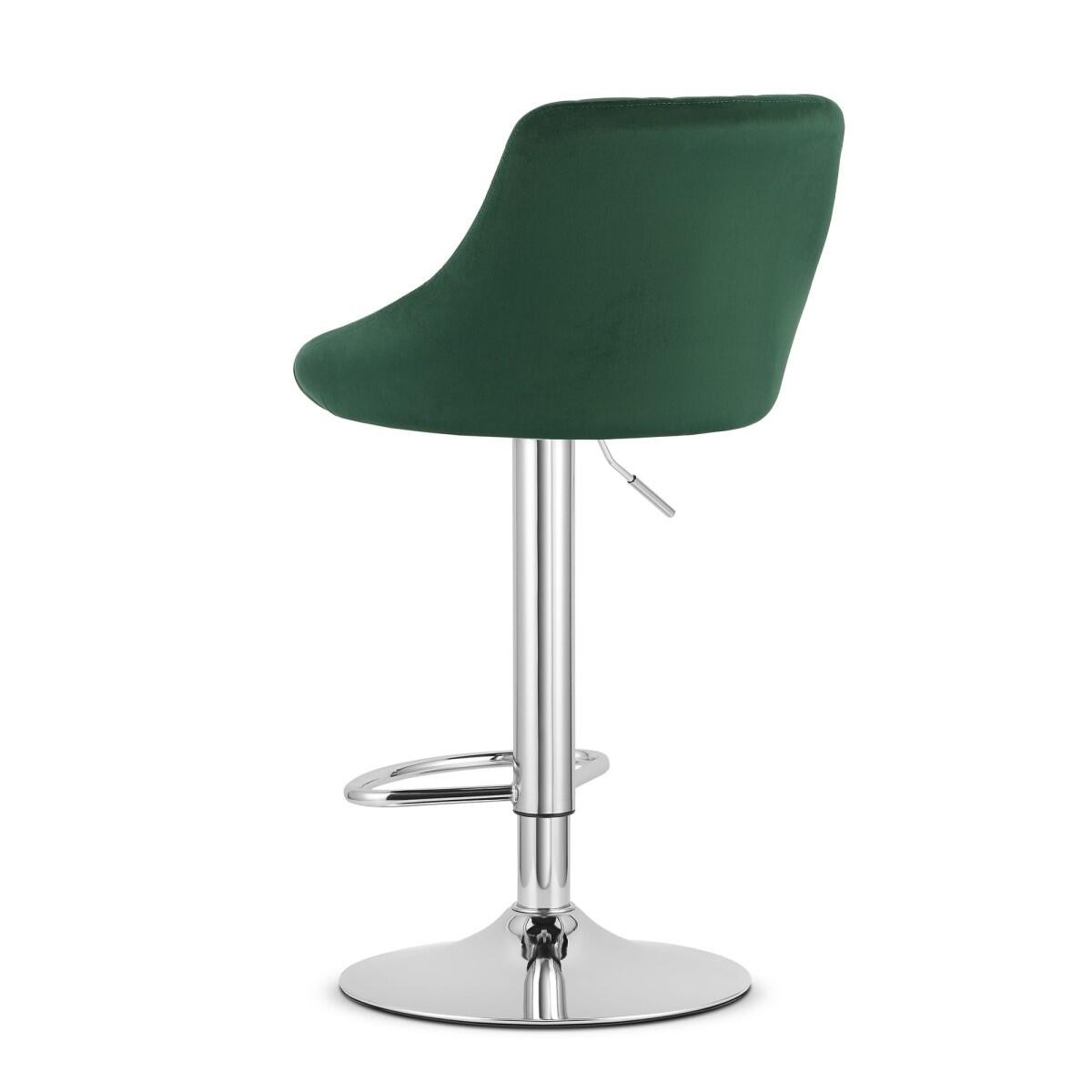 Scaun de bucatarie/bar, Artool, Kast, rotativ, catifea, verde si argintiu, 45.5x49x85-105 cm — imaginea 5