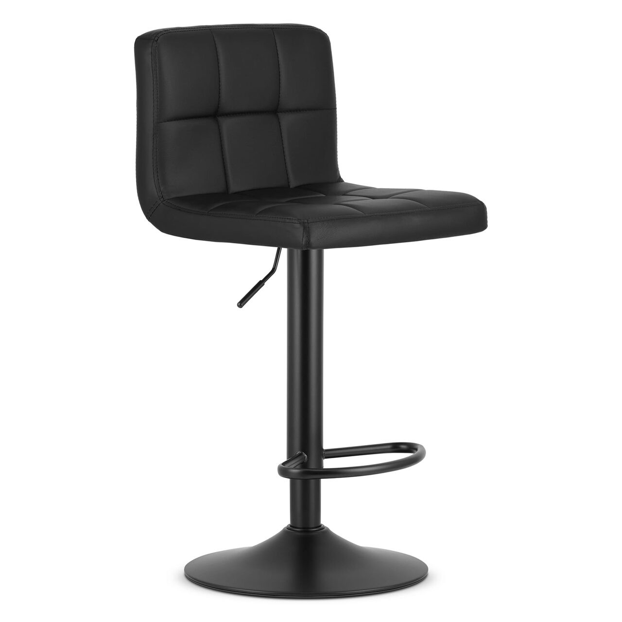 Scaun de bucatarie/bar, Artool, Prot, rotativ, piele ecologica, negru, 41x44.5x87.5-108 cm — imaginea 2