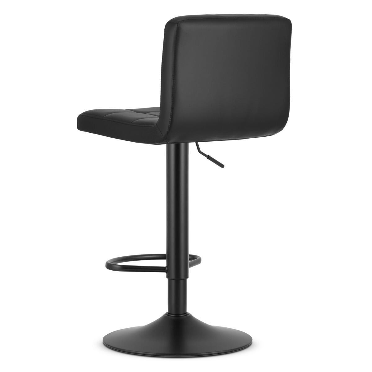 Scaun de bucatarie/bar, Artool, Prot, rotativ, piele ecologica, negru, 41x44.5x87.5-108 cm — imaginea 3