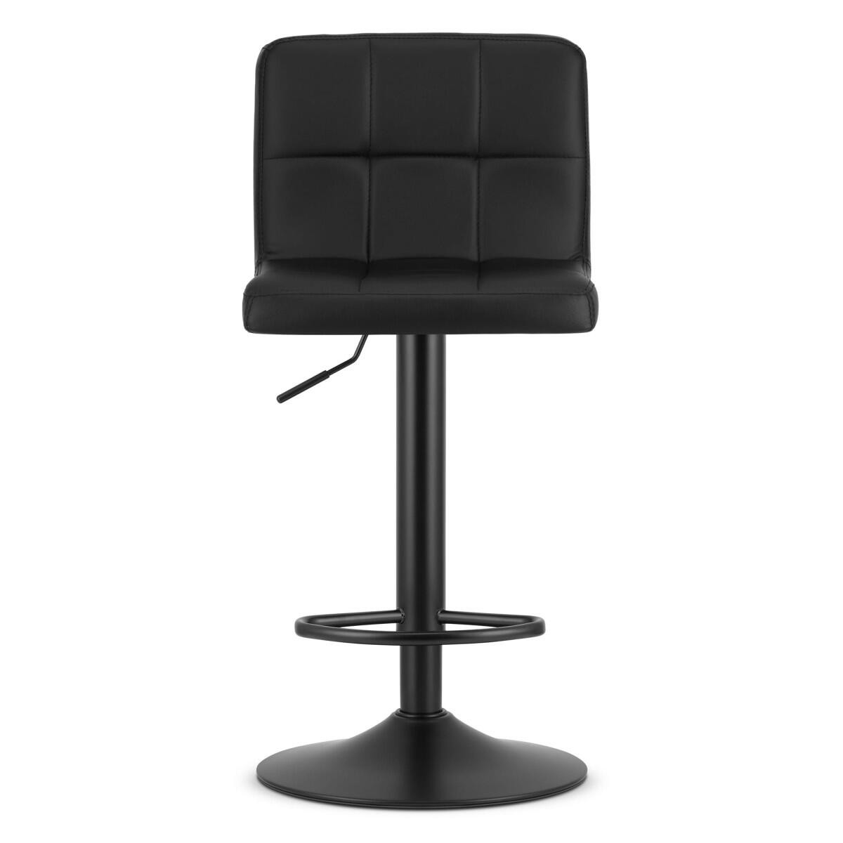 Scaun de bucatarie/bar, Artool, Prot, rotativ, piele ecologica, negru, 41x44.5x87.5-108 cm — imaginea 4
