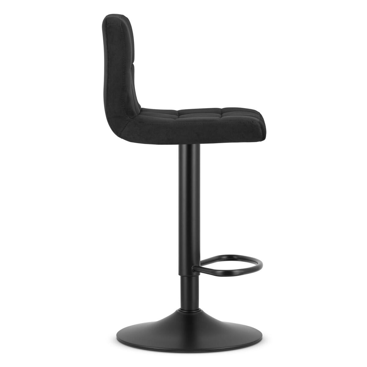 Scaun de bucatarie/bar, Artool, Prot, rotativ, catifea, negru, 41x44x87.5-108 cm — imaginea 2