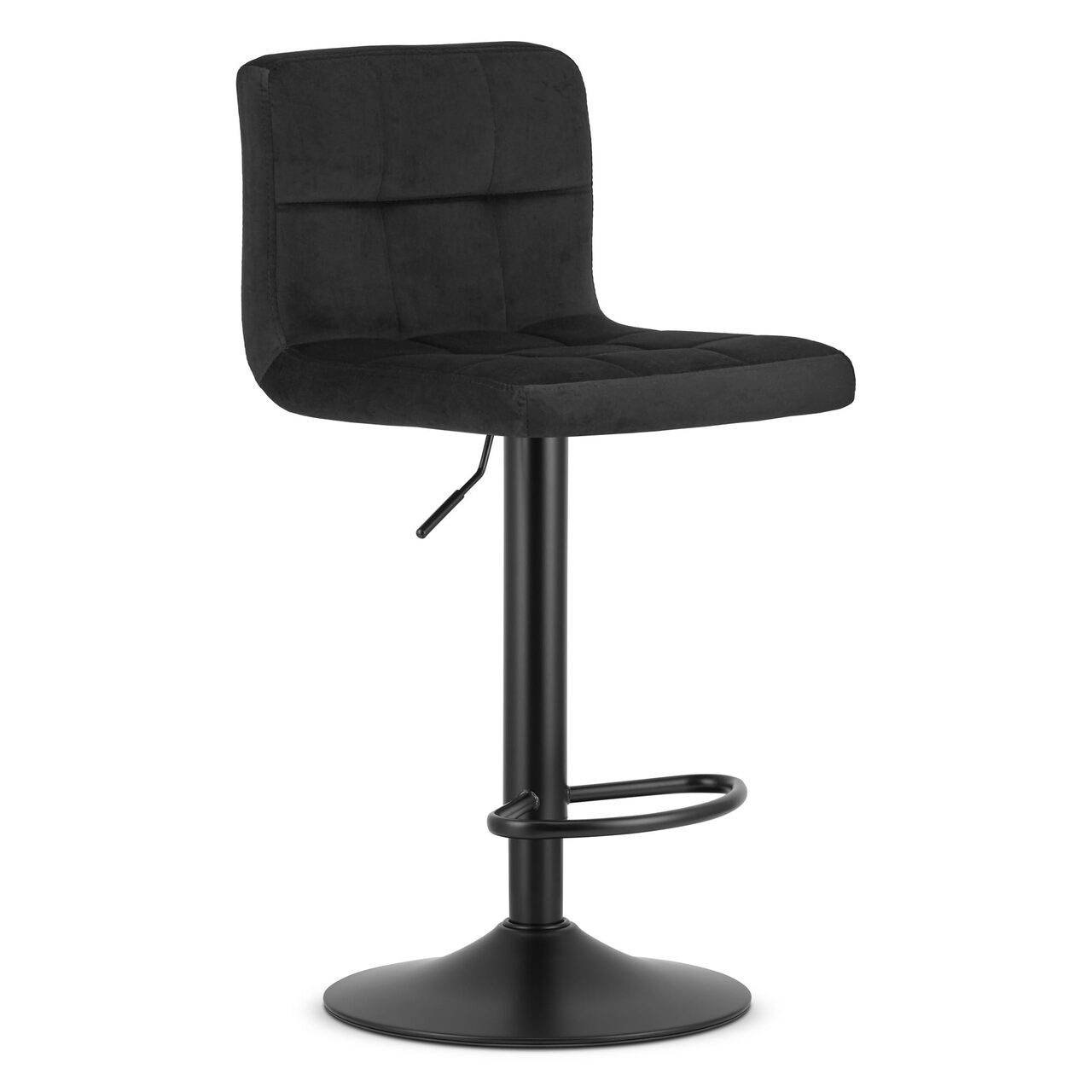 Scaun de bucatarie/bar, Artool, Prot, rotativ, catifea, negru, 41x44x87.5-108 cm — imaginea 3