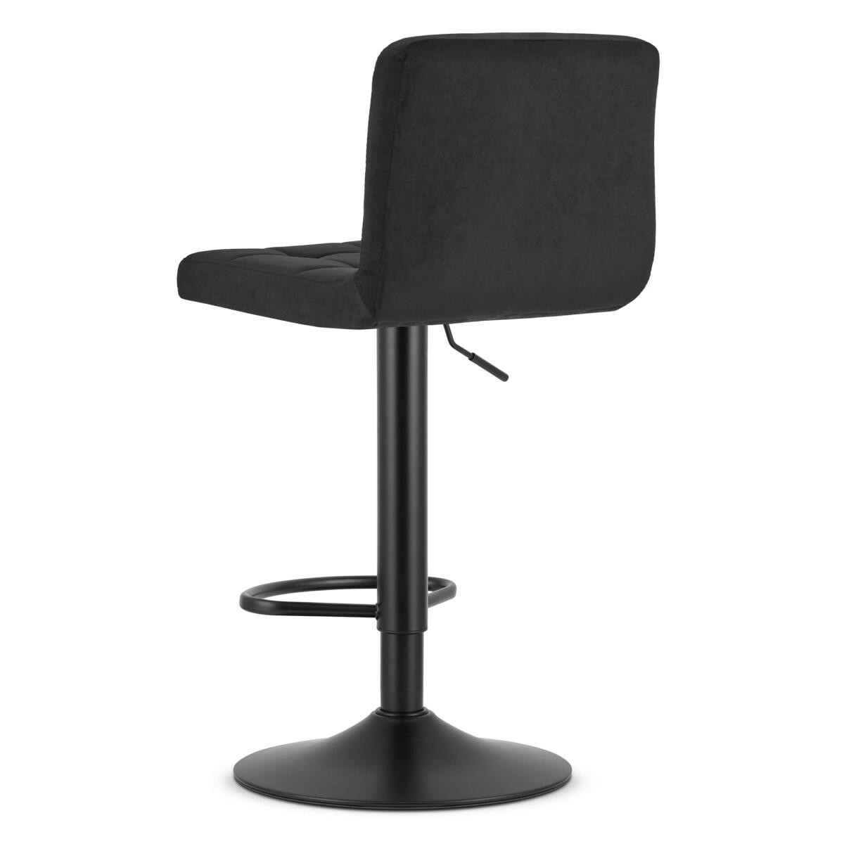 Scaun de bucatarie/bar, Artool, Prot, rotativ, catifea, negru, 41x44x87.5-108 cm — imaginea 5
