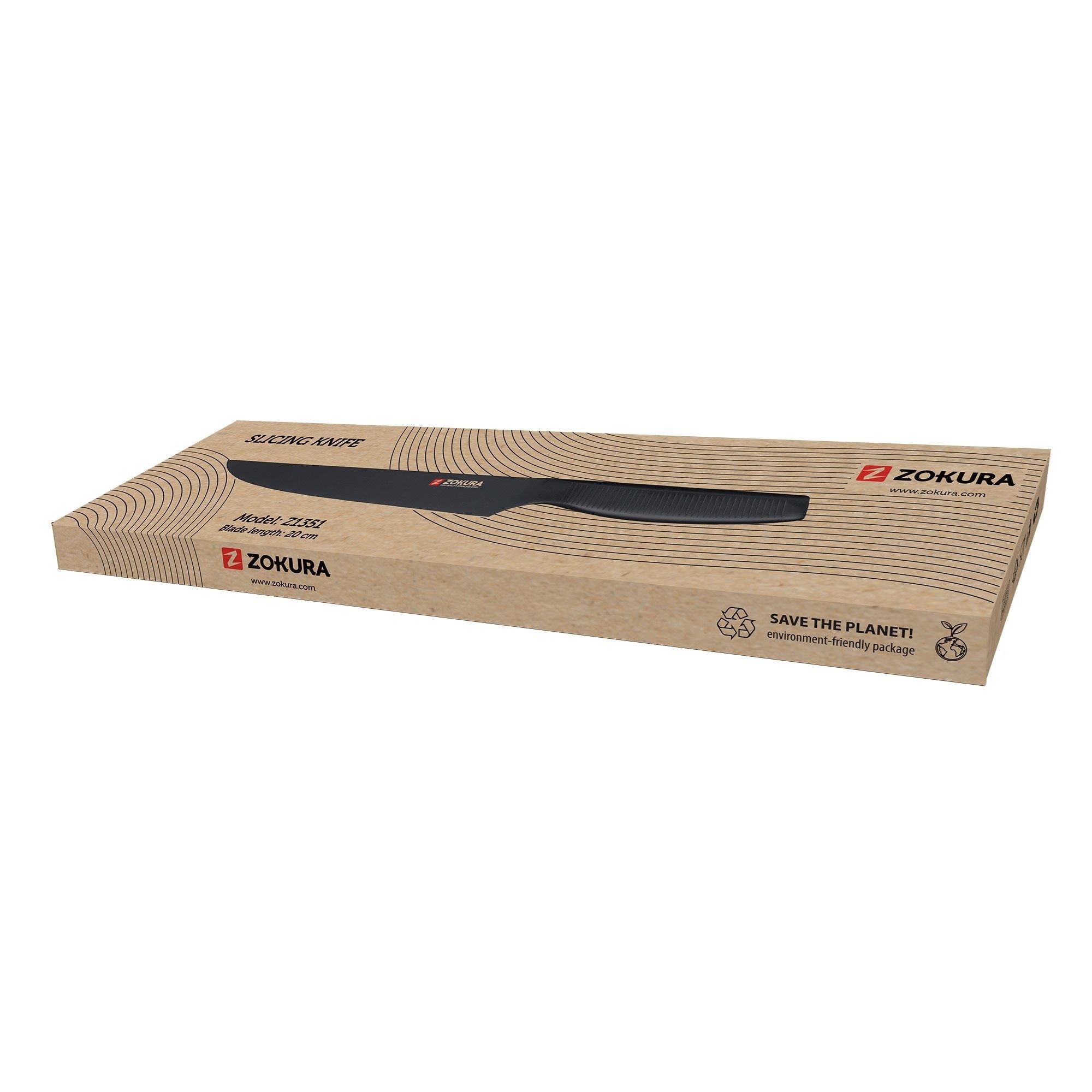 Cutit pentru feliat, otel inoxidabil, 20 cm - Zokura — imaginea 3