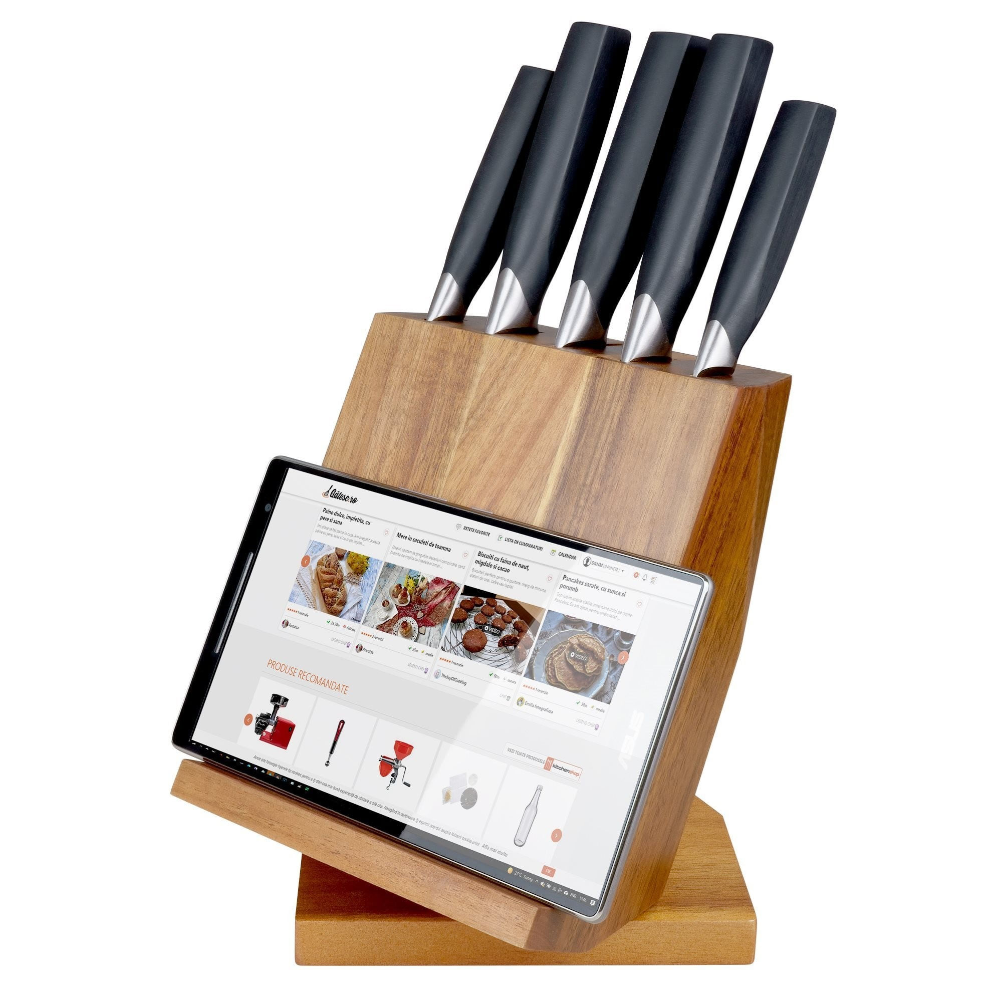 Set cutite 6 piese, suport rotativ - Zokura — imaginea 2