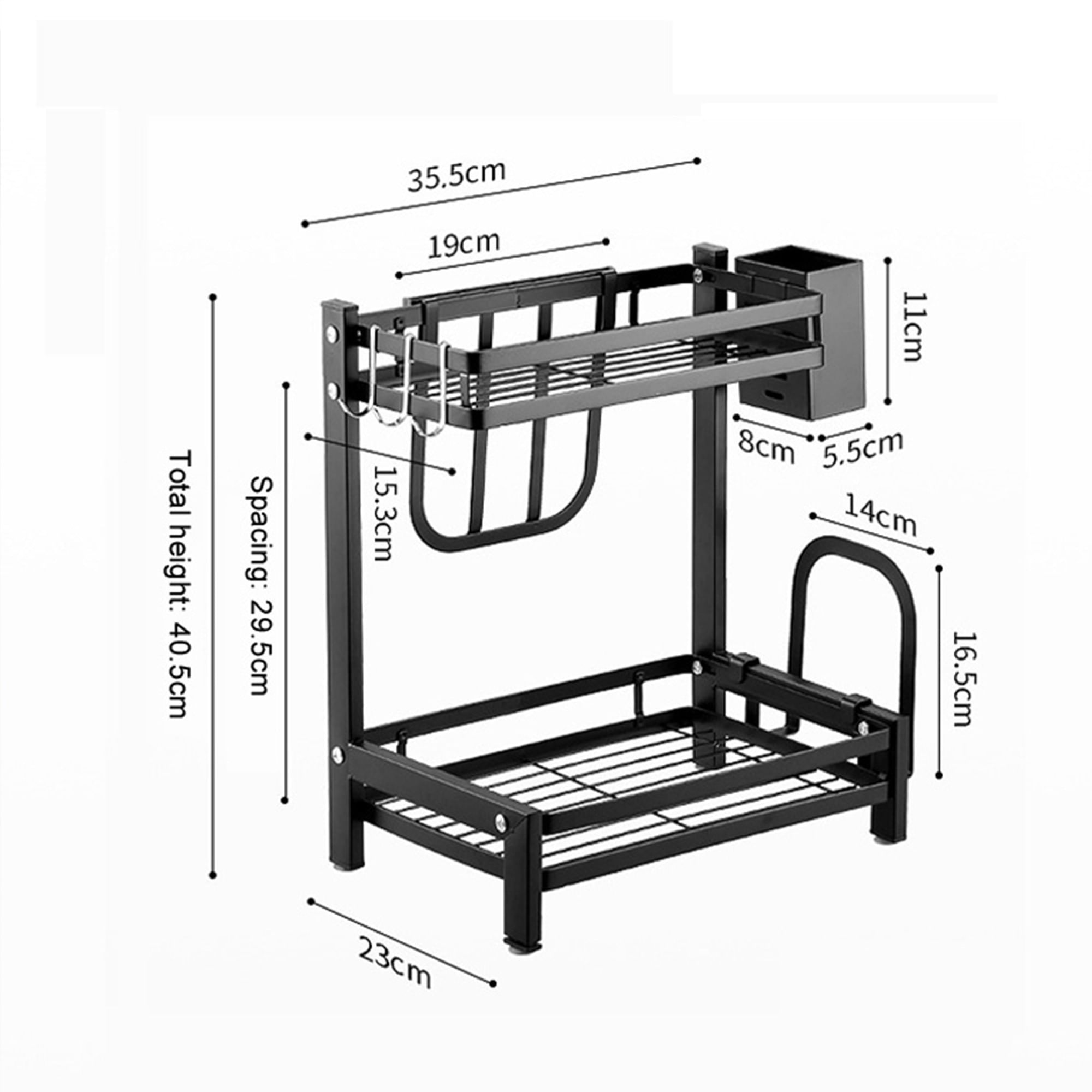 Raft condimente, otel carbon, 35,5x23x40,5cm - Zokura — imaginea 3