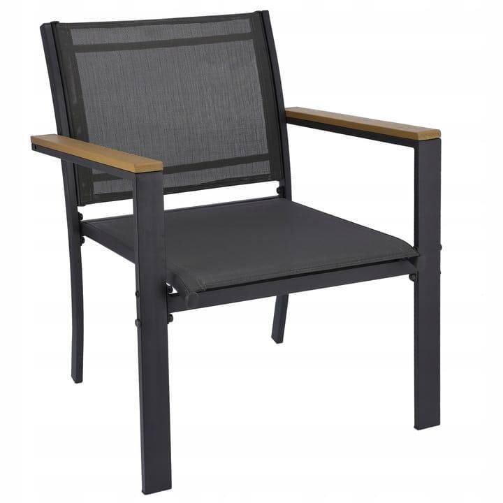 Set mobilier gradina/terasa, negru si natur, 1 masa, 2 scaune, 1 canapea, Imala — imaginea 2