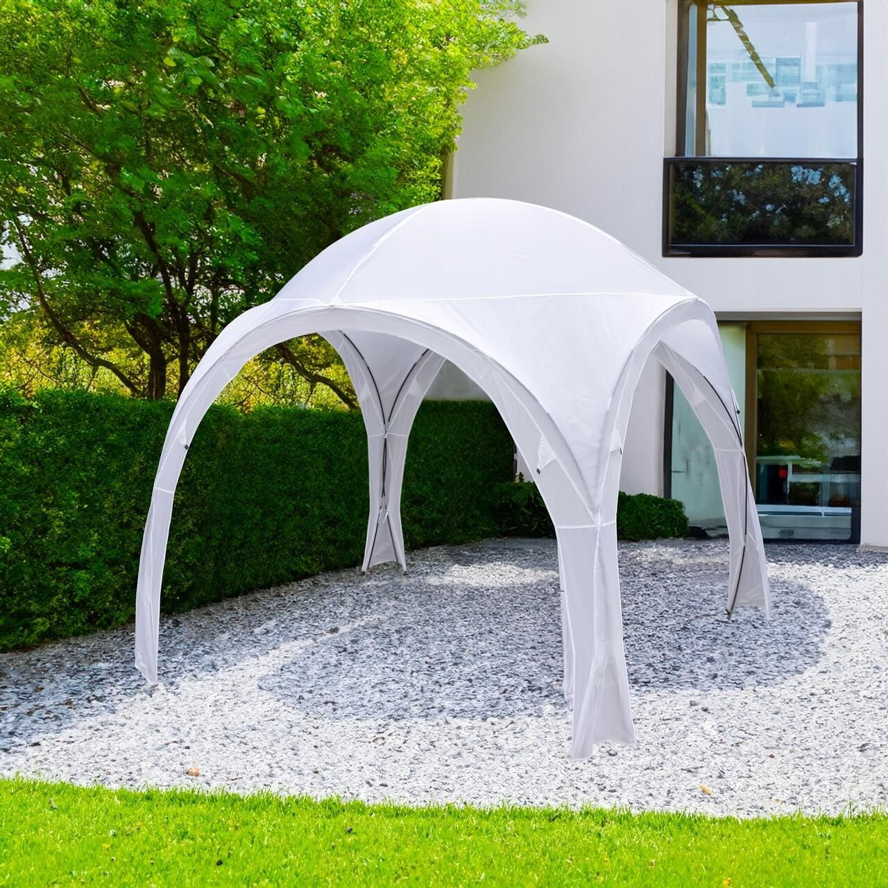 Pavilion pentru gradina/comercial, pliabil, alb, 3.2x3.2x2.5 m, Jumi — imaginea 4