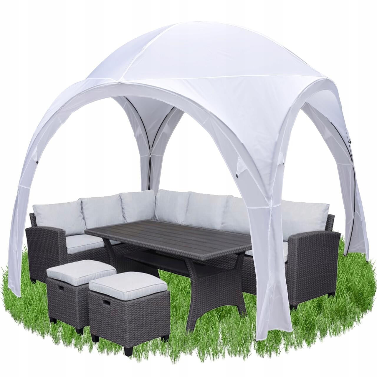 Pavilion pentru gradina/comercial, pliabil, alb, 3.2x3.2x2.5 m, Jumi — imaginea 5