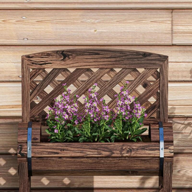 Jardiniera decorativa cu suport pentru plante cataratoare, lemn, 2 nivele, tip butoi, 49x42x80 cm — imaginea 4