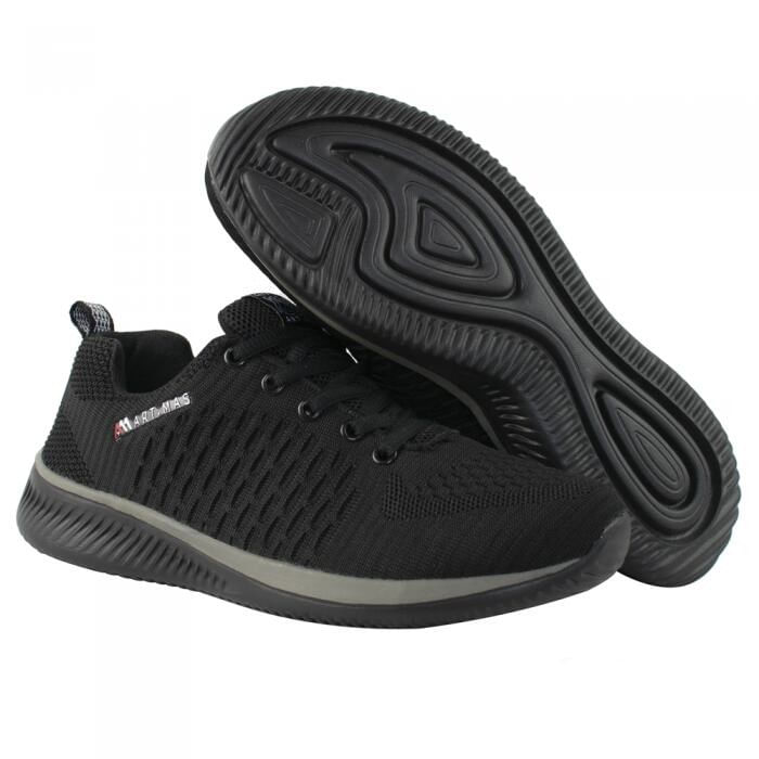 Pantofi casual, textil, talpa spuma Eva, negru si gri — imaginea 4