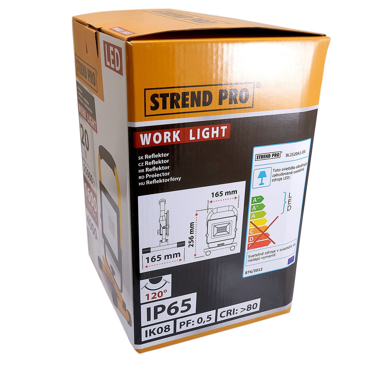 Proiector lucru, LED SMD, cu stativ, 20 W, 1600 lm, IP65, Strend Pro — imaginea 3