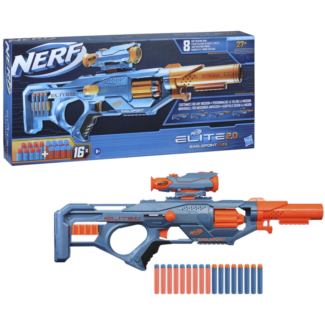 Blaster Nerf Elite 2.0 - Eaglepoint Rd 8, 16 proiectile