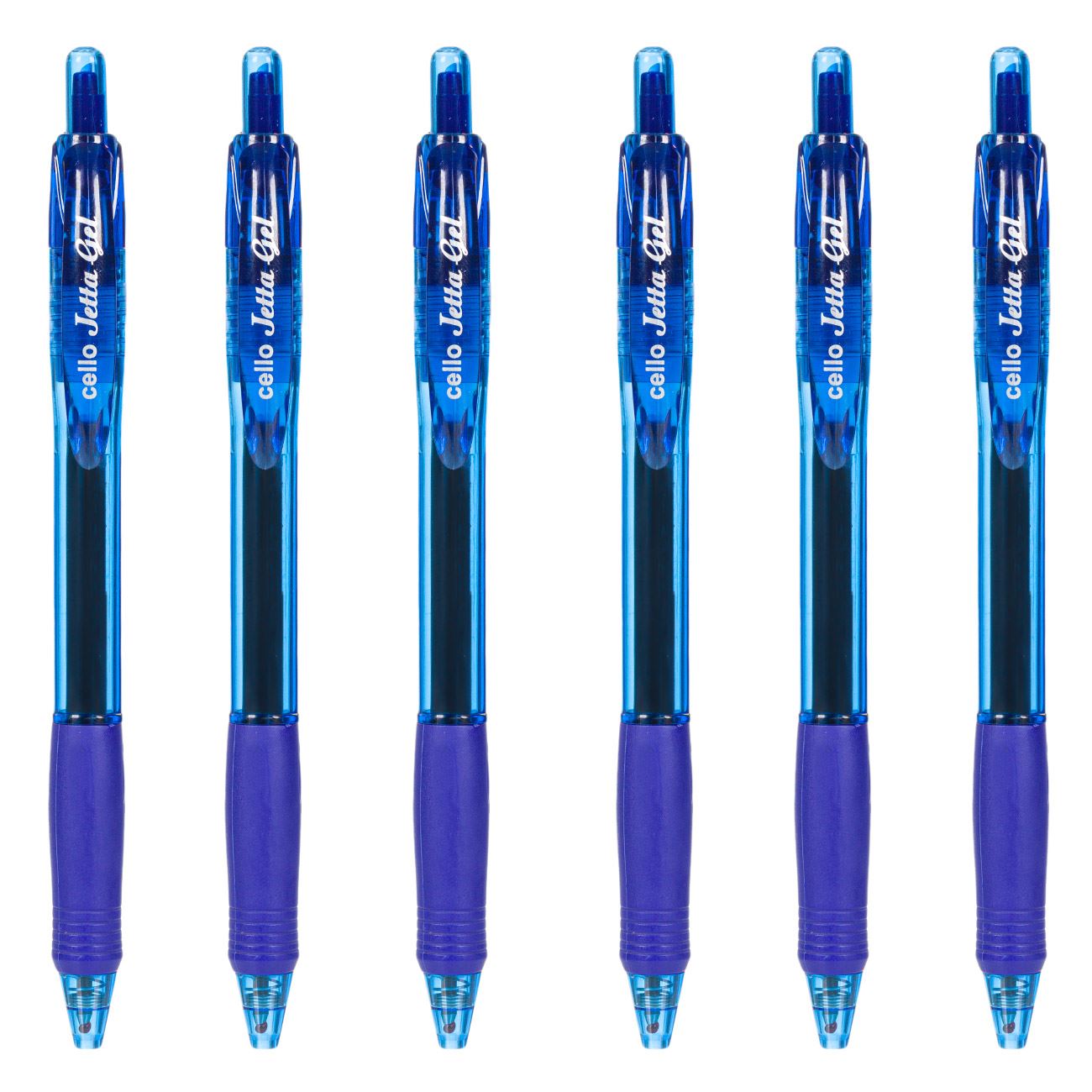 Set pixuri gel cello jetta gel, albastru, 0.7mm, 6 bucati - 2 | YEO
