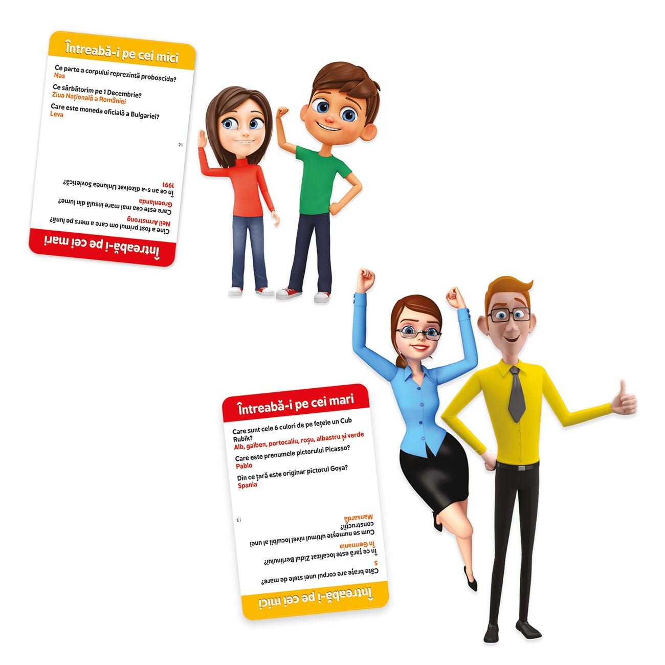 Joc de societate as, copii vs parinti, trivia, multicolor, varsta 9+ ani - imagine 4