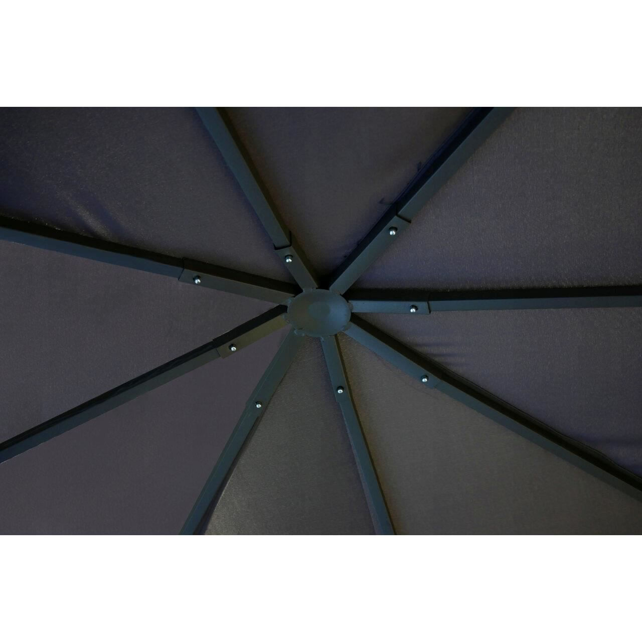 Pavilion pentru gradina/terasa, cadru metalic, gri, 3x3x2.55 m, Elena — imaginea 5