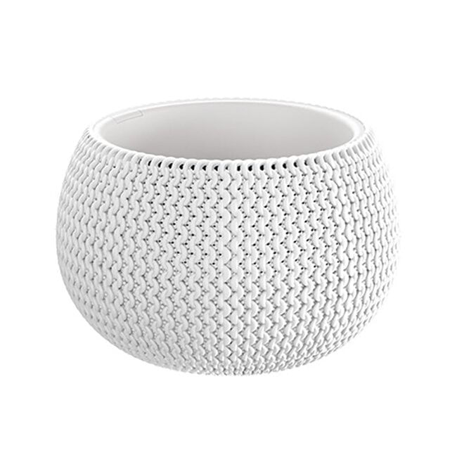 Ghiveci decorativ de flori, Prosperplast, Splofy, rotund, alb, 23.9x16.1 cm — imaginea 2