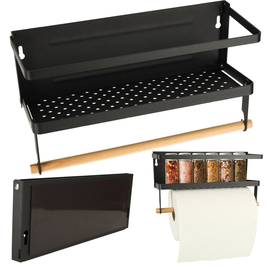 Raft magnetic de frigider 2in1, pentru condimente si prosop de bucatarie — imaginea 2