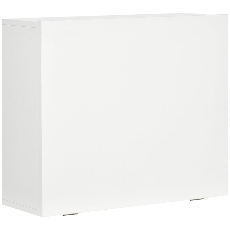 Birou de perete, suspendat, pliabil, MDF, cu raft, alb, max 40 kg, 60x21.5x50 cm — imaginea 2