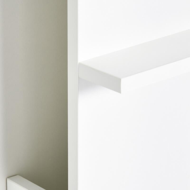 Birou de perete, suspendat, pliabil, MDF, cu raft, alb, max 40 kg, 60x21.5x50 cm — imaginea 3