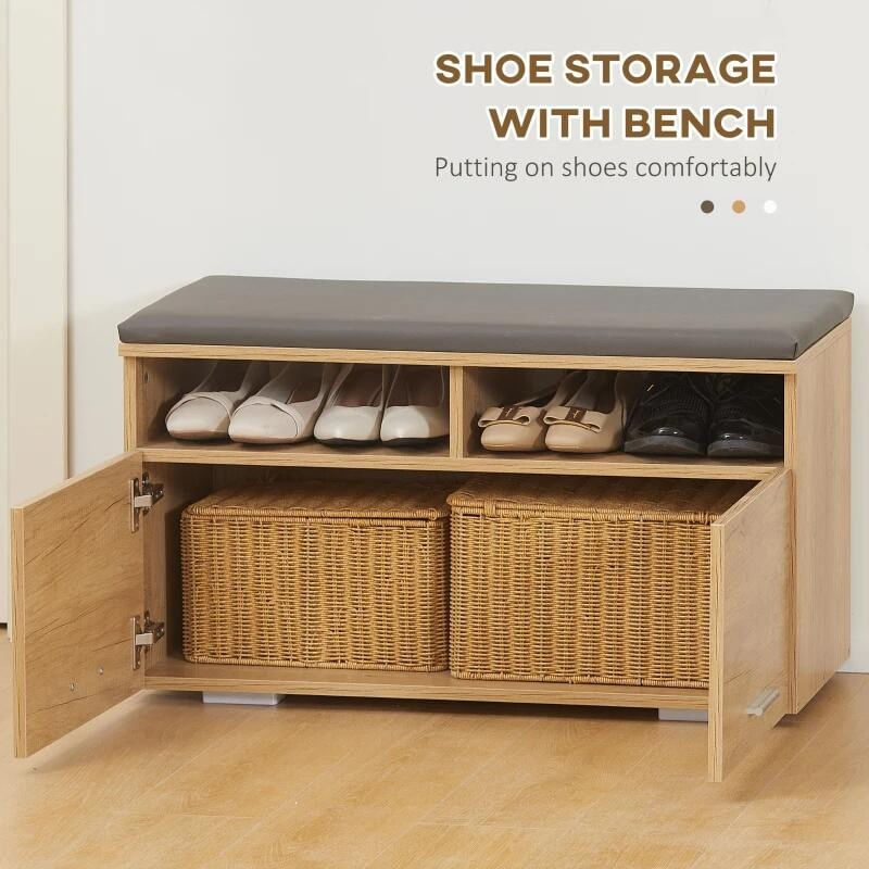 Set mobilier hol, pal, cu pantofar, cuier, oglinda, natur, 3 piese — imaginea 5