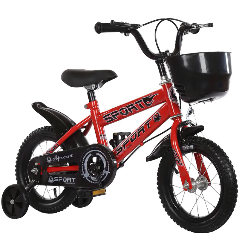 Bicicleta pentru copii cu roti ajutatoare si frane, 12 inch