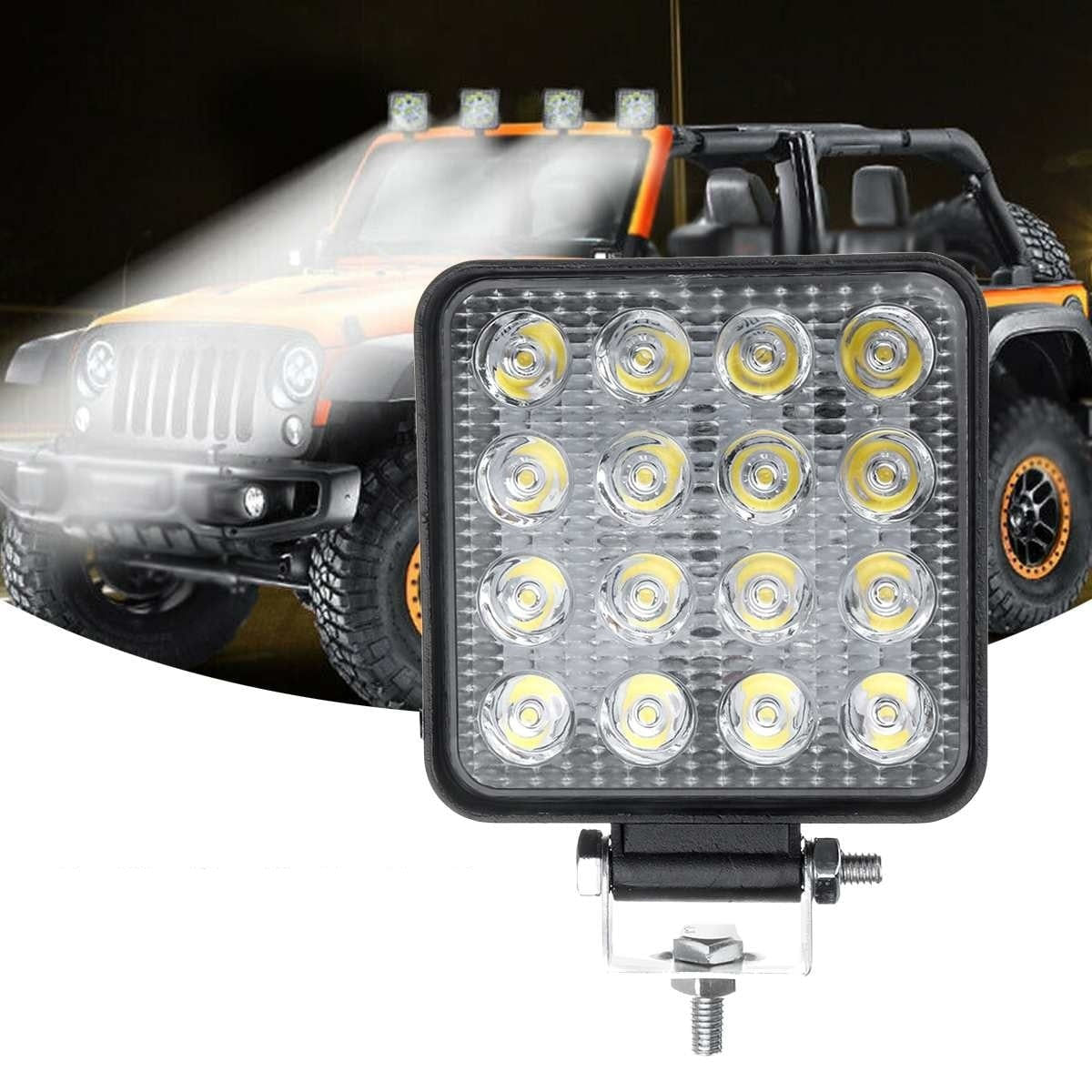 Proiector LED auto, putere 48W, 12V-24V, IP 67, 6500K, 1800Lm, lumina alba rece, negru — imaginea 7
