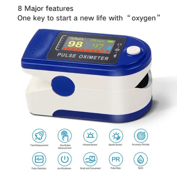 Pulsoximetru pentru deget, Determina cantitatea de oxigen din sange si pulsul - Alb - 4 | YEO