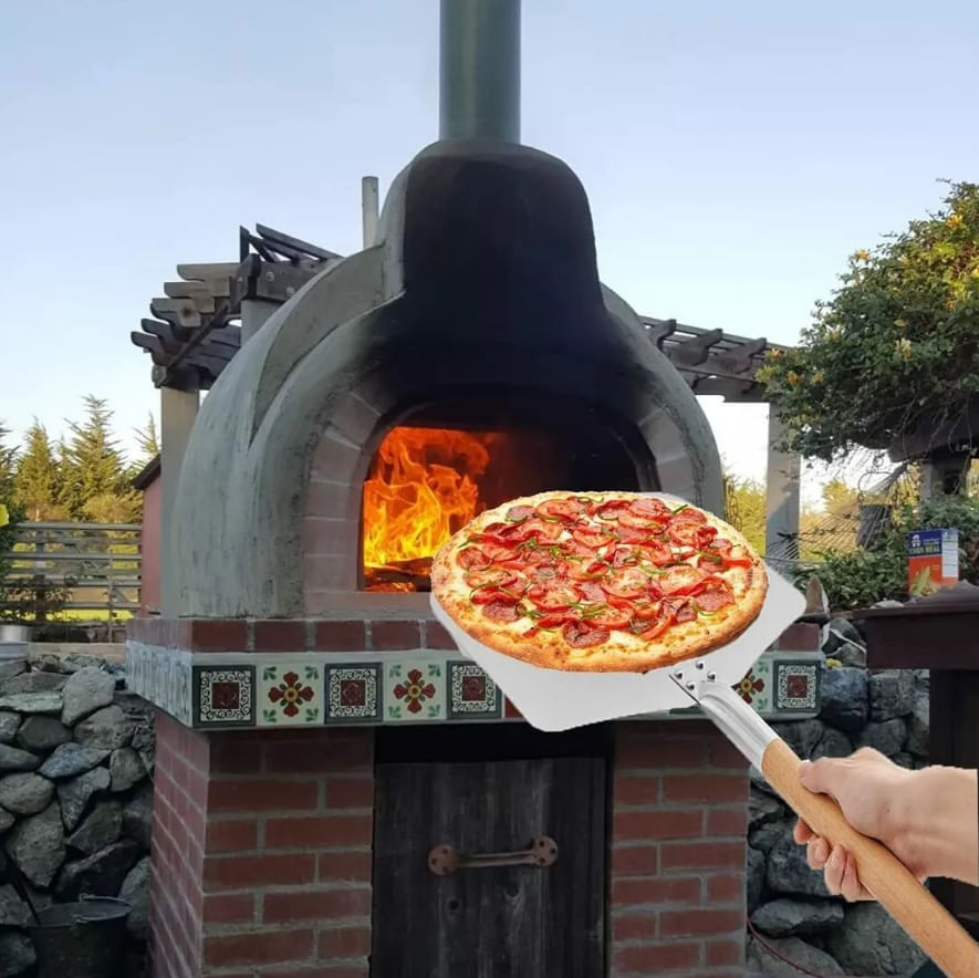 Paleta pentru pizza, din aluminiu, cu maner de lemn, 83 cm, Vivo PZW40