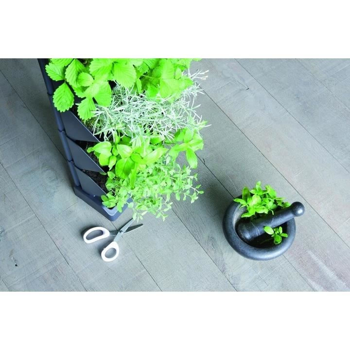 Ghivece decorative de flori, modular, antracit, 4x1 L, set 4 buc, 19.5x11.4x47.5 cm, Mini Cascade — imaginea 5