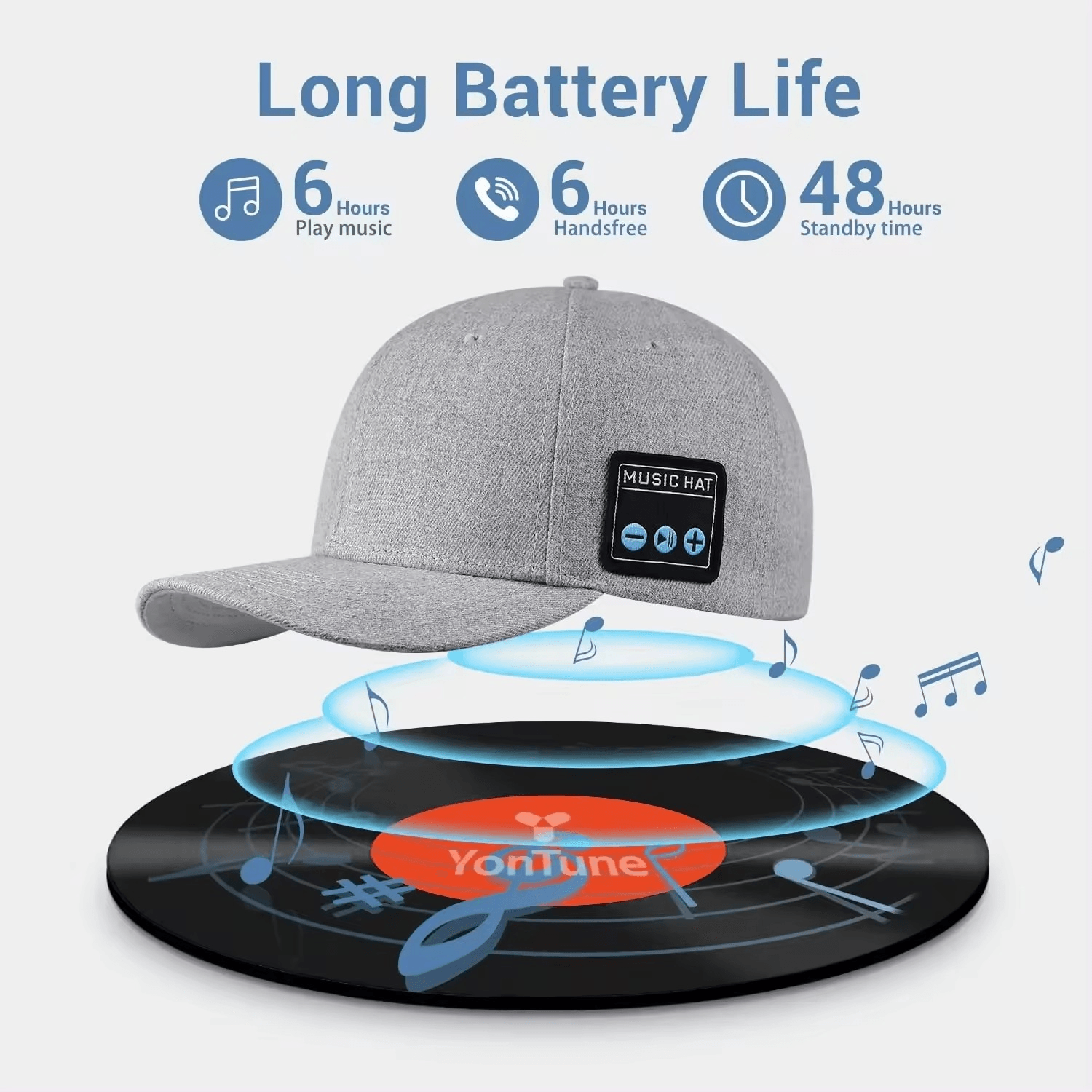 Sapca smart ,multifunctionala in aer liber cu difuzoare Bluetooth , muzica reglabila fara fir - imagine 3