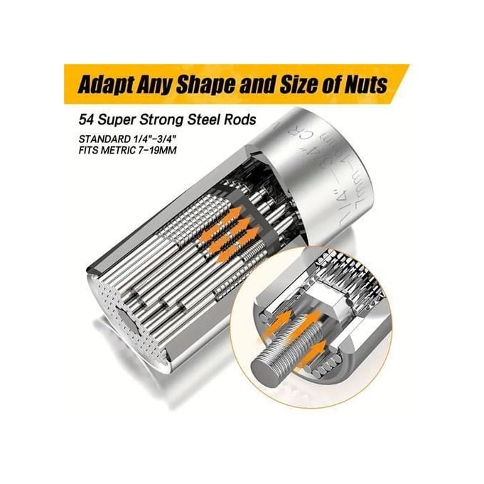 Cheie tubulara universala 1/4"-3/4", cu adaptor, Goodyear, GY901866