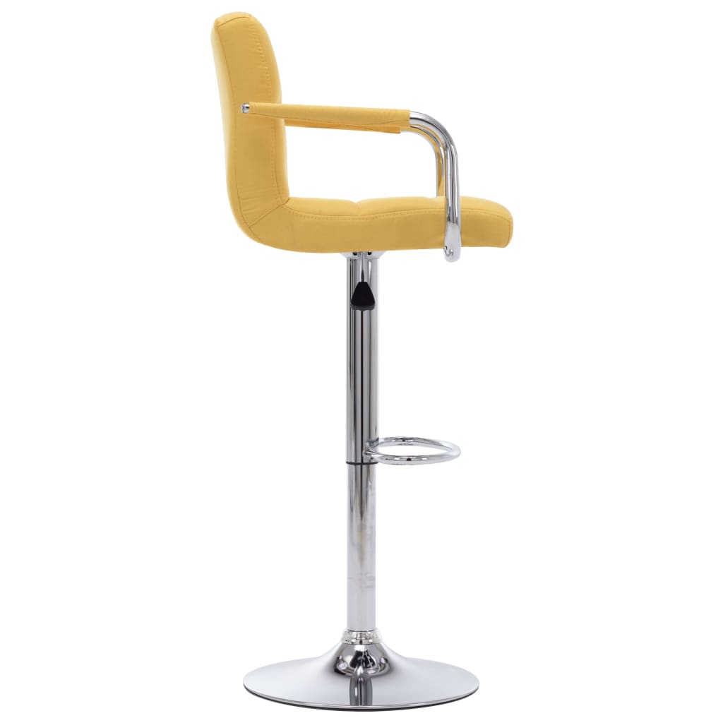 Scaun de bar, galben, material textil — imaginea 3