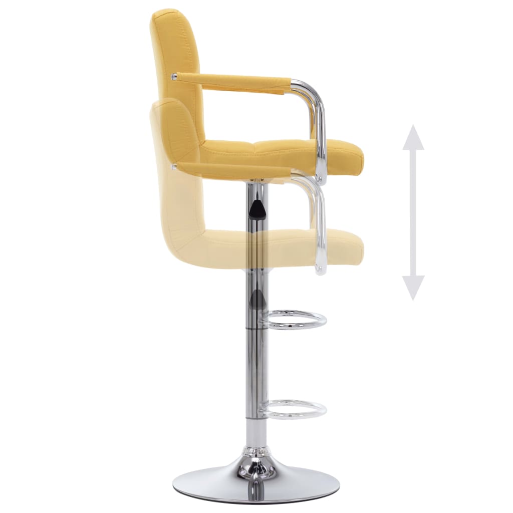 Scaun de bar, galben, material textil — imaginea 5