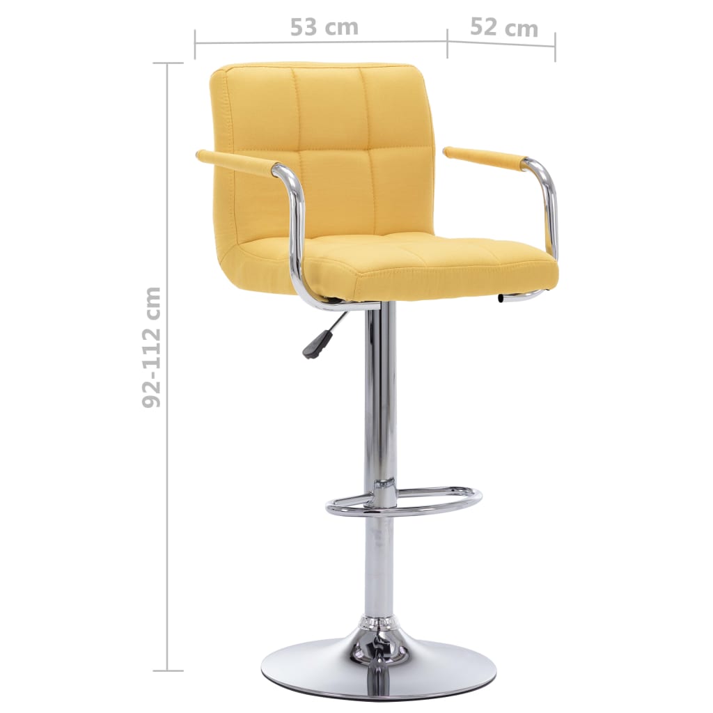 Scaun de bar, galben, material textil — imaginea 7