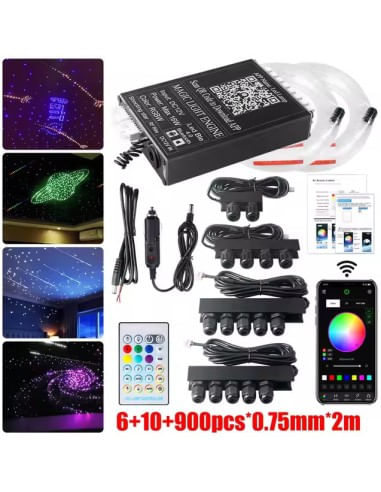 Kit Plafon Instelat + stele cazatoare 16W RGBW 900 fire la 2m combinate