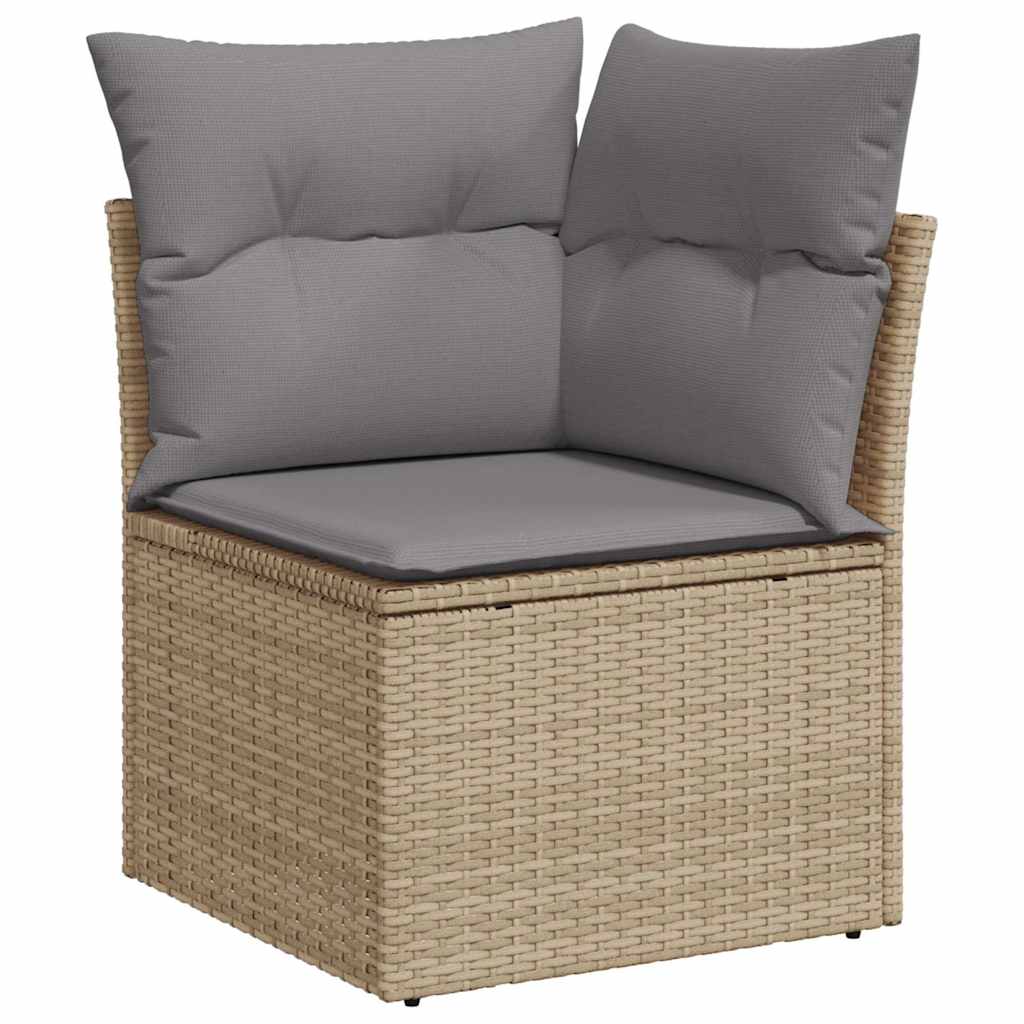 Set canapele de gradina, 8 piese, cu perne, bej, poliratan — imaginea 4