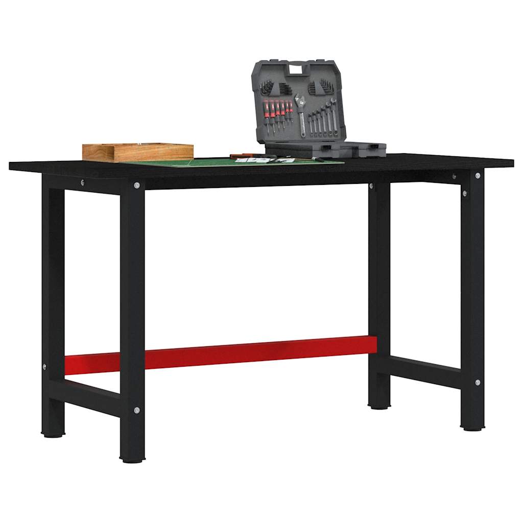 Banc lucru maro inchis 140x60x81,5 cm lemn masiv stejar — imaginea 2