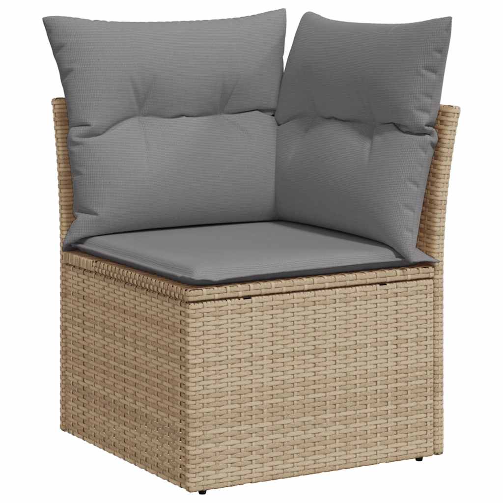 Set canapele de gradina, 8 piese, cu perne, bej, poliratan — imaginea 4