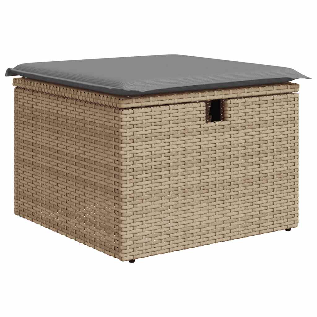 Set canapele de gradina, 8 piese, cu perne, bej, poliratan — imaginea 6