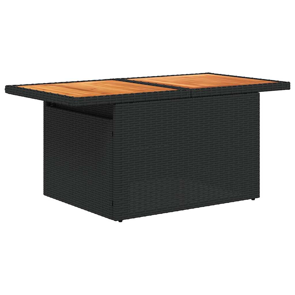 Set mobilier de gradina cu perne, 6 piese, negru, poliratan — imaginea 5