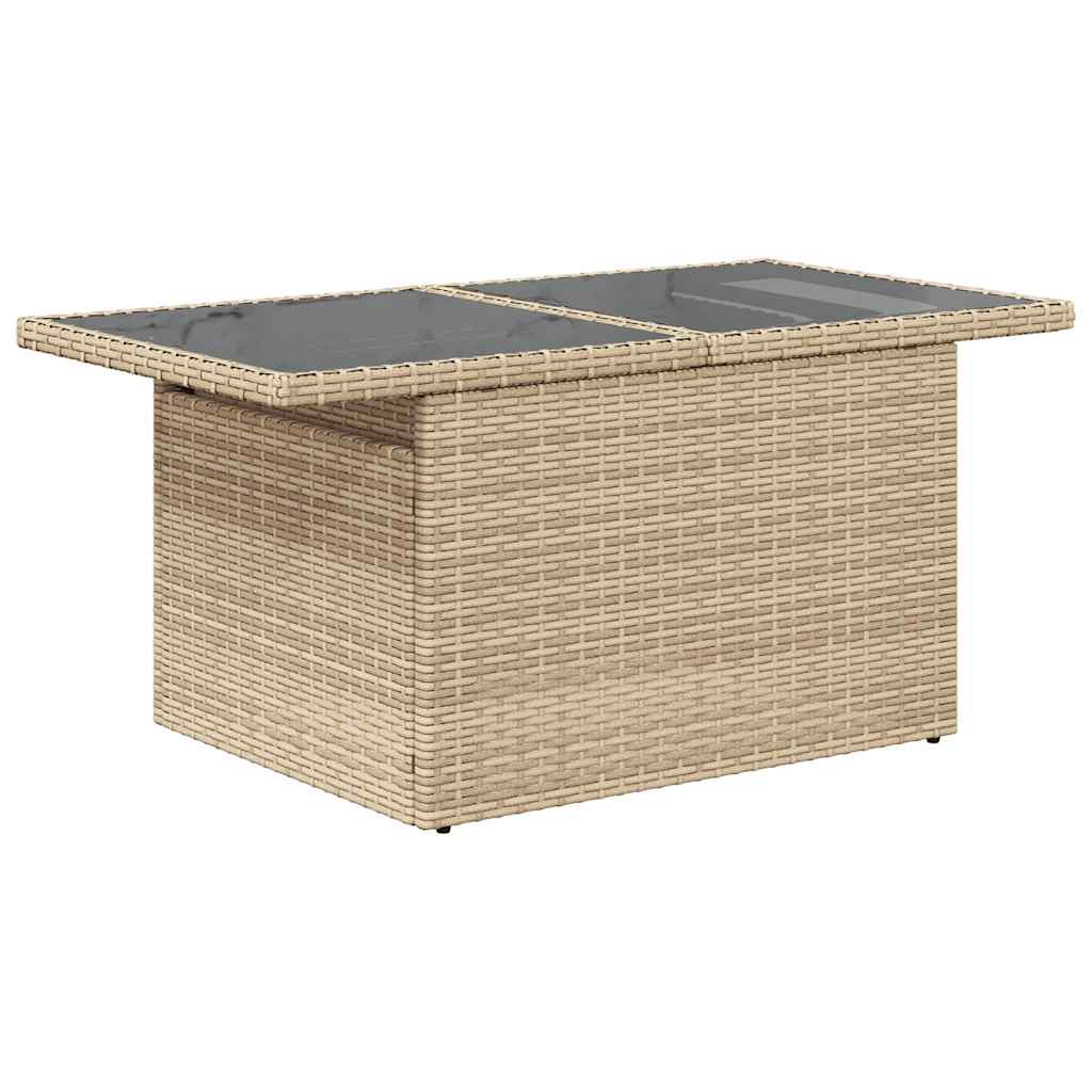 Set canapele de gradina cu perne, 6 piese, bej, poliratan — imaginea 6
