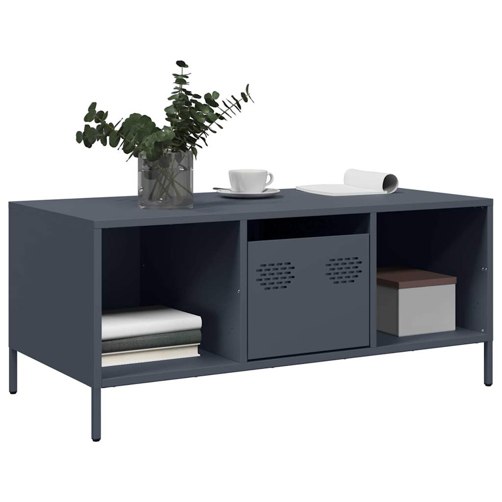 Masuta de cafea, antracit 101,5x50x43,5 cm otel laminat la rece — imaginea 3