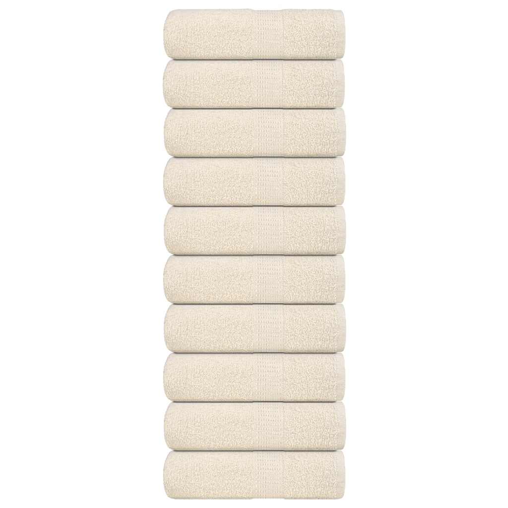 Prosoape pentru oaspeti 10 buc crem 360 g/m² 100% bumbac