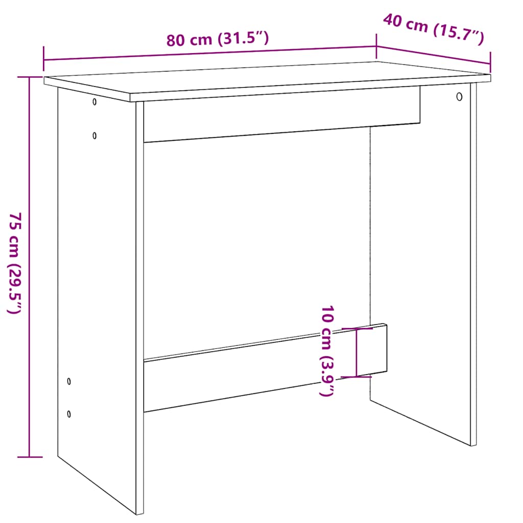 Birou Gri Sonoma 80x40x75 cm lemn prelucrat — imaginea 9