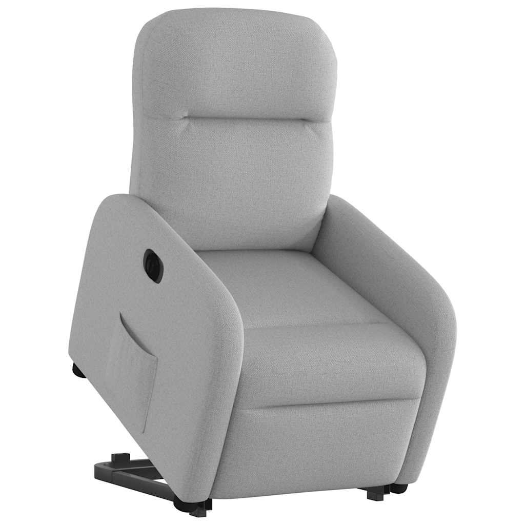 Fotoliu reclinabil electric, tesatura gri nor — imaginea 3