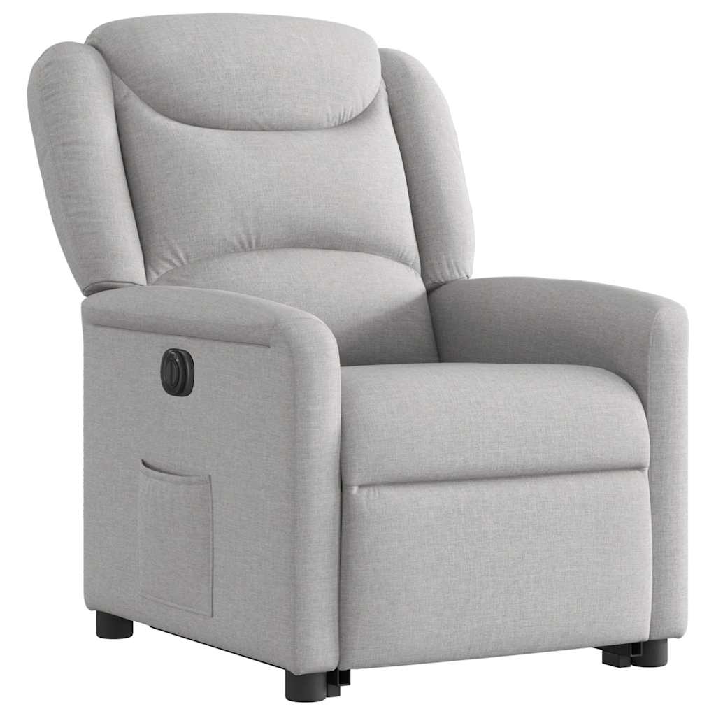 Fotoliu reclinabil electric, tesatura gri nor — imaginea 4
