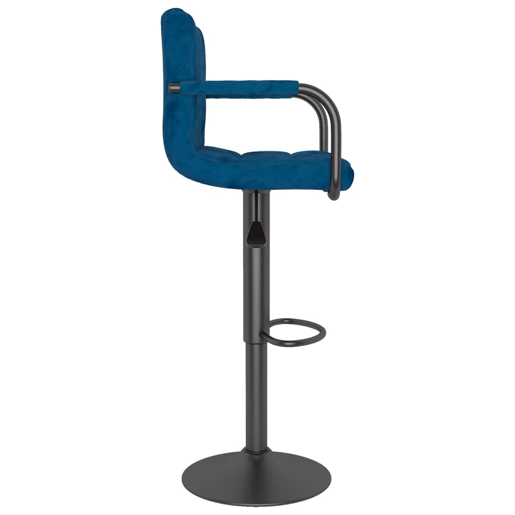 Scaun de bar, albastru, catifea — imaginea 4